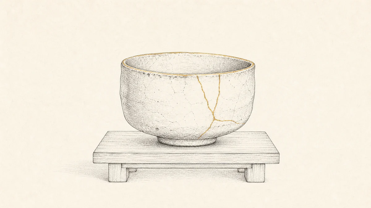 和の器を線画で描いたイラスト